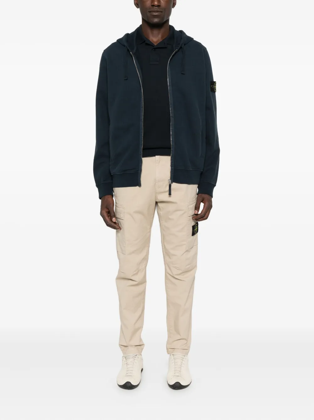 Stone Island Hoodie met rits Blauw