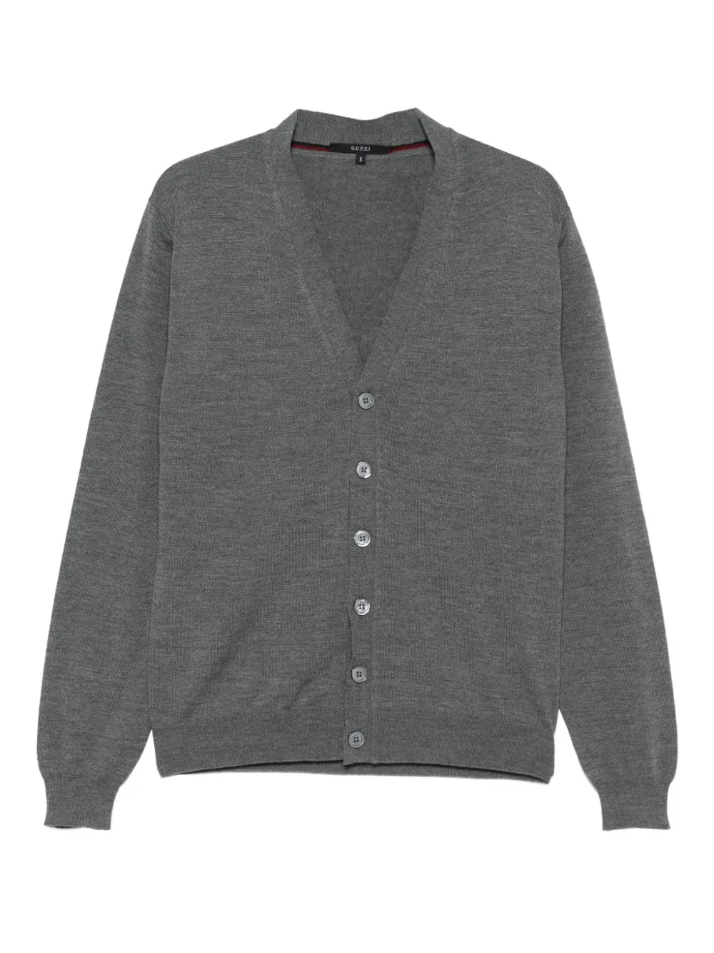 Gucci button-front V-neck cardigan - グレー Gucci button-front V-neck cardigan - グレー