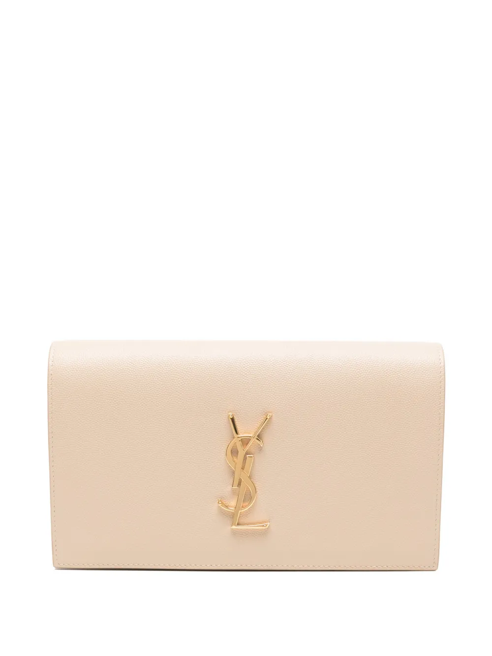 Saint Laurent logo-plaque clutch bag | Neutrals | Image 1