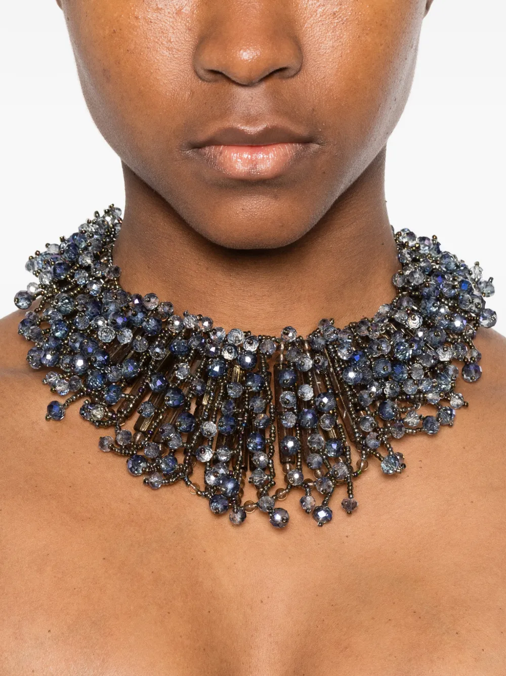  Night Market Beaded Necklace - Silver 