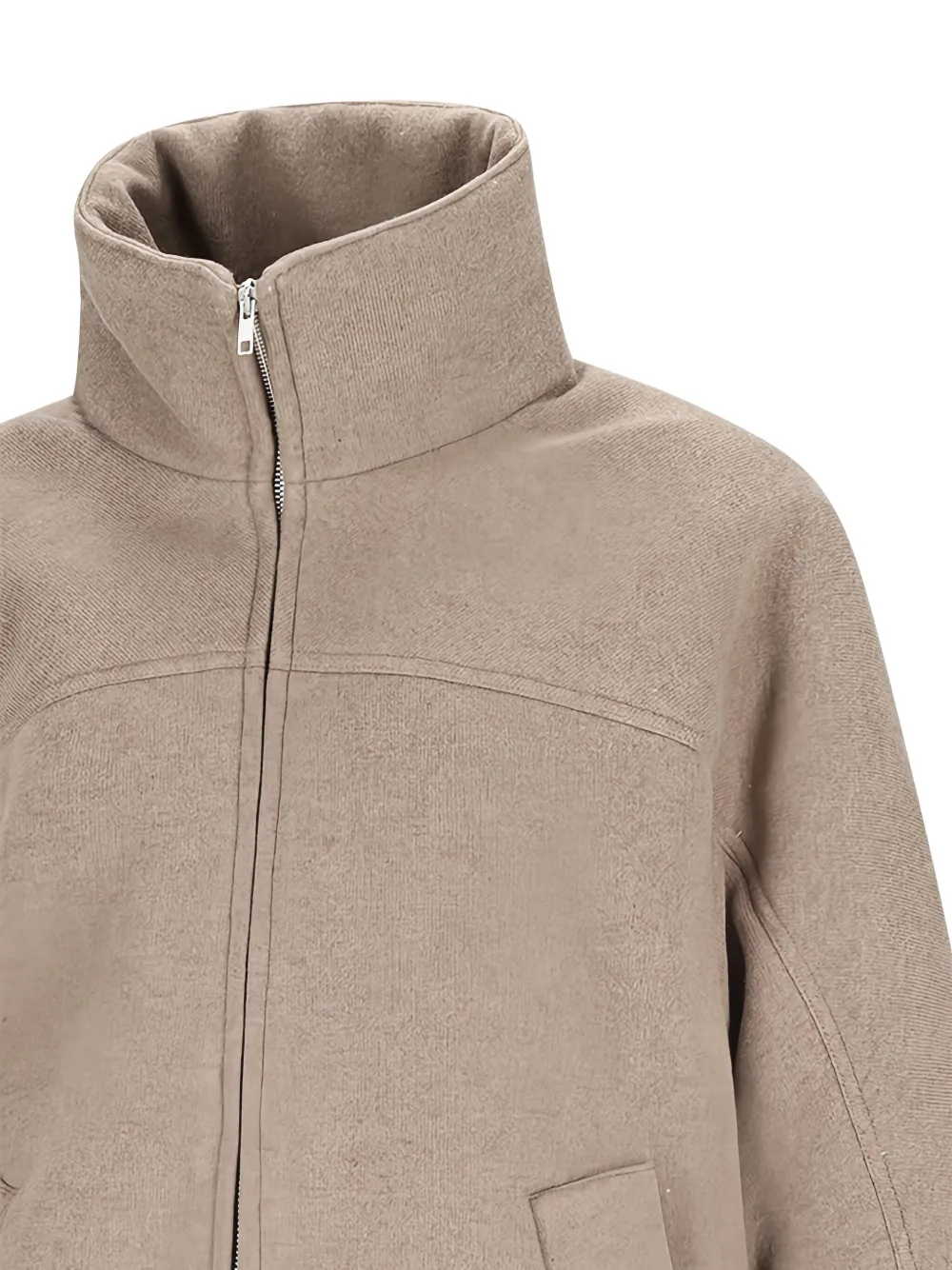 Mordecai High-neck Zip-up Jacket In Neutral