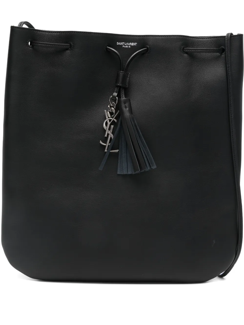 Saint Laurent Medium Jean Flat Tassel-charm Shoulder Bag In Black