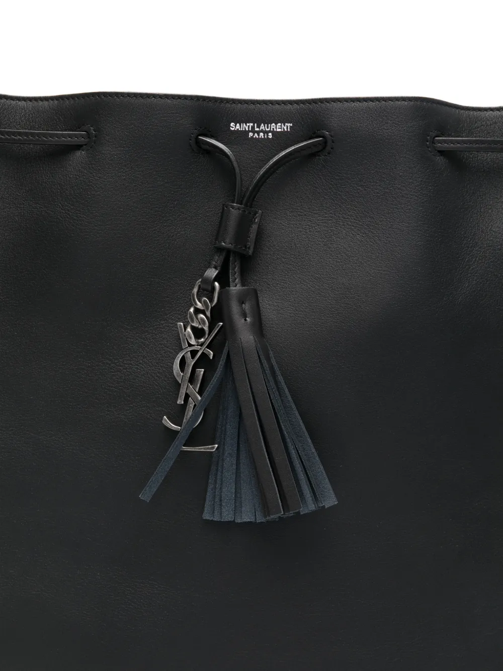 Saint Laurent Medium Jean Flat schoudertas met kwastje Zwart