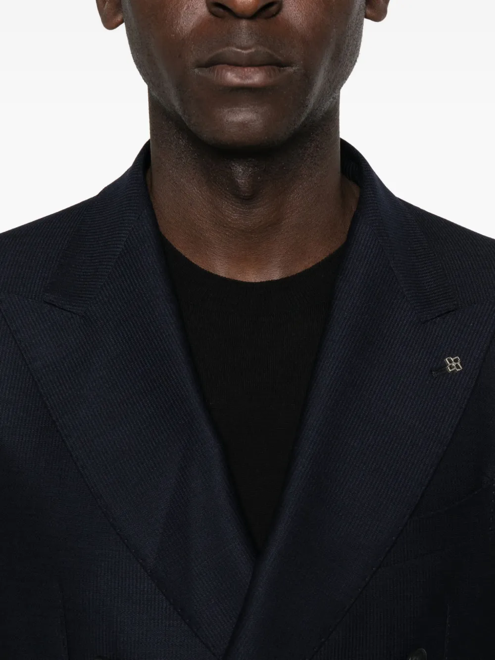 Tagliatore Double-breasted Patch-pocket Blazer In Black