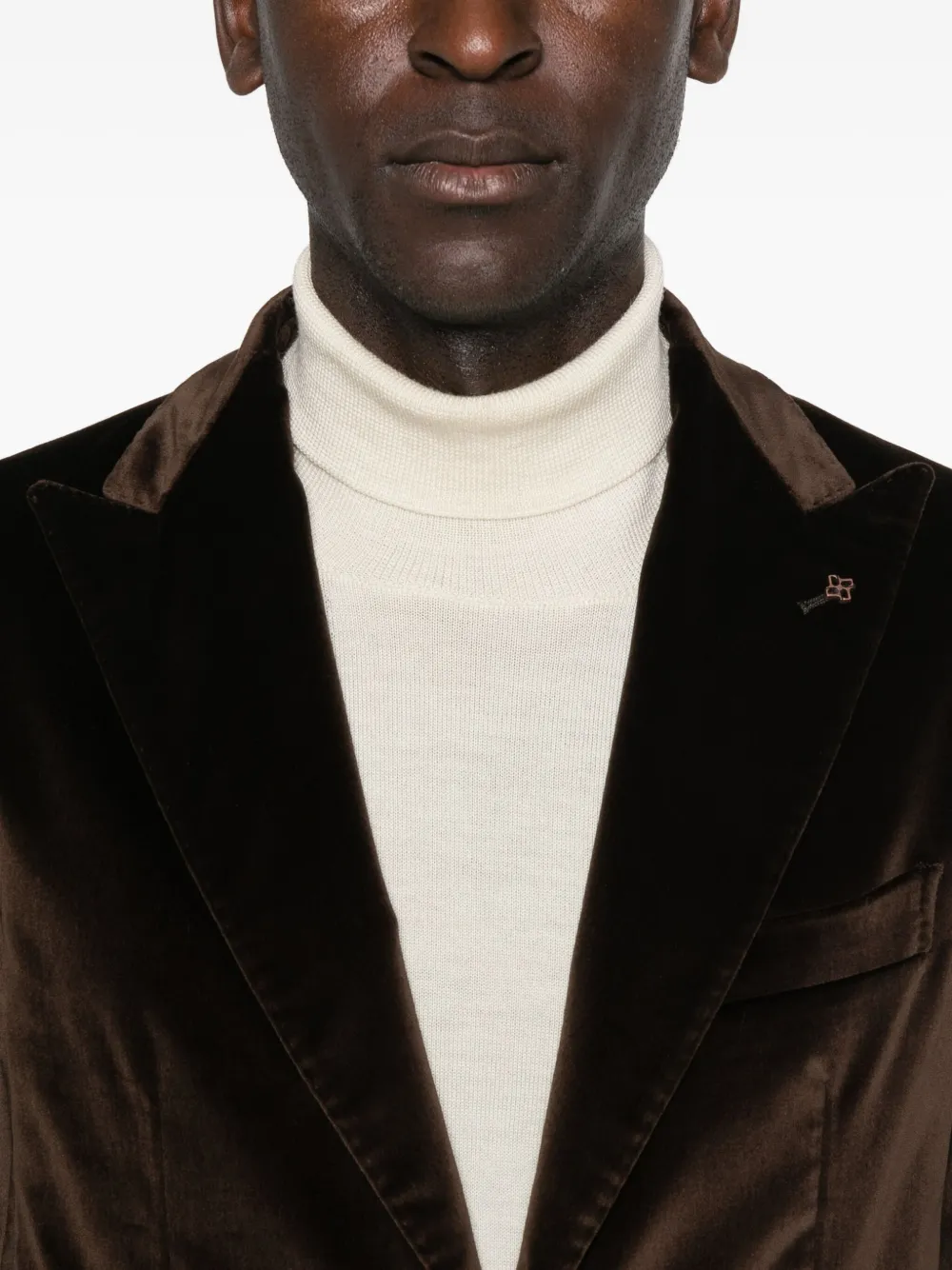 Tagliatore Velvet Patch-pocket Blazer In Brown