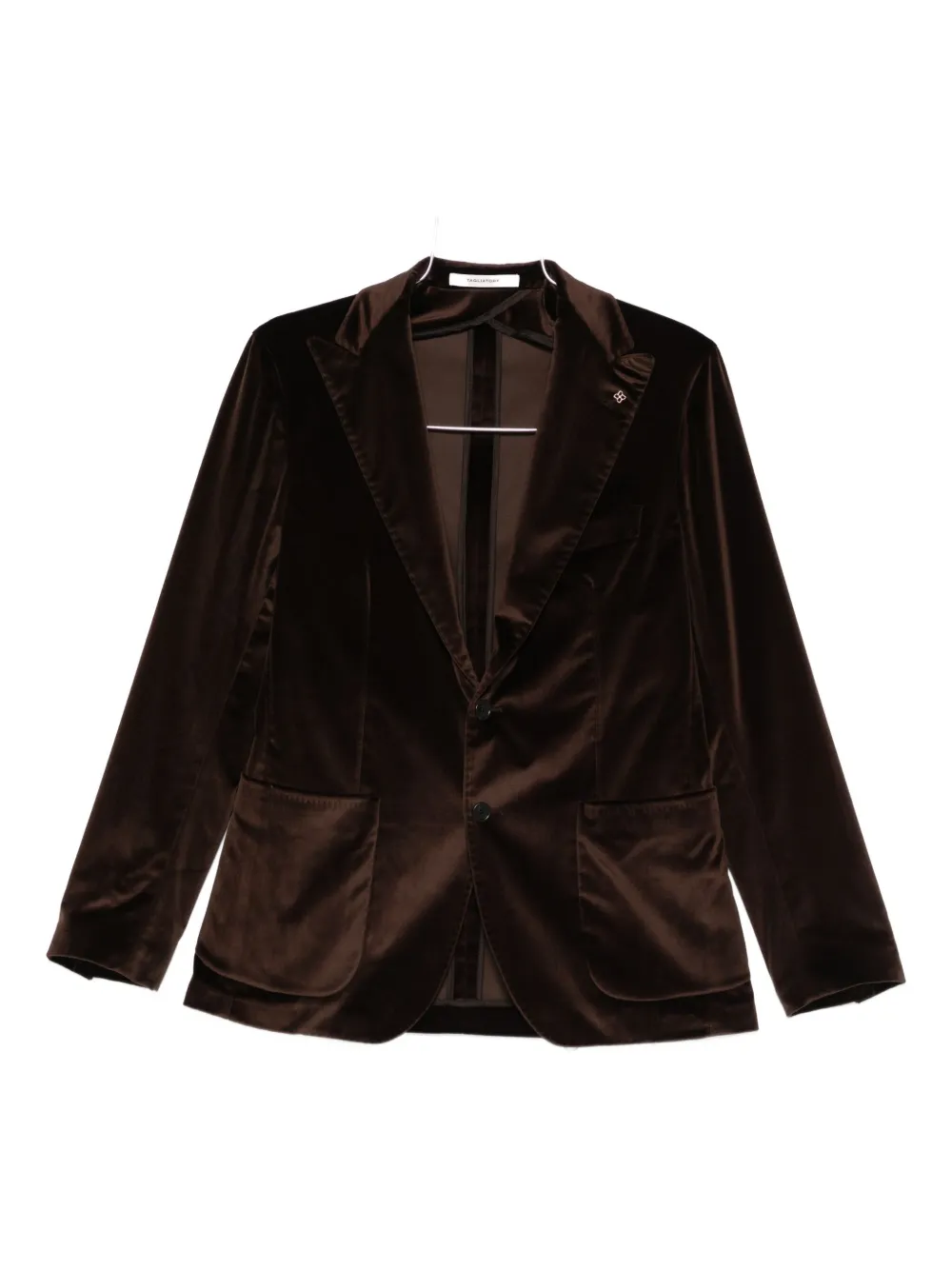 Tagliatore Velvet Patch-pocket Blazer In Brown