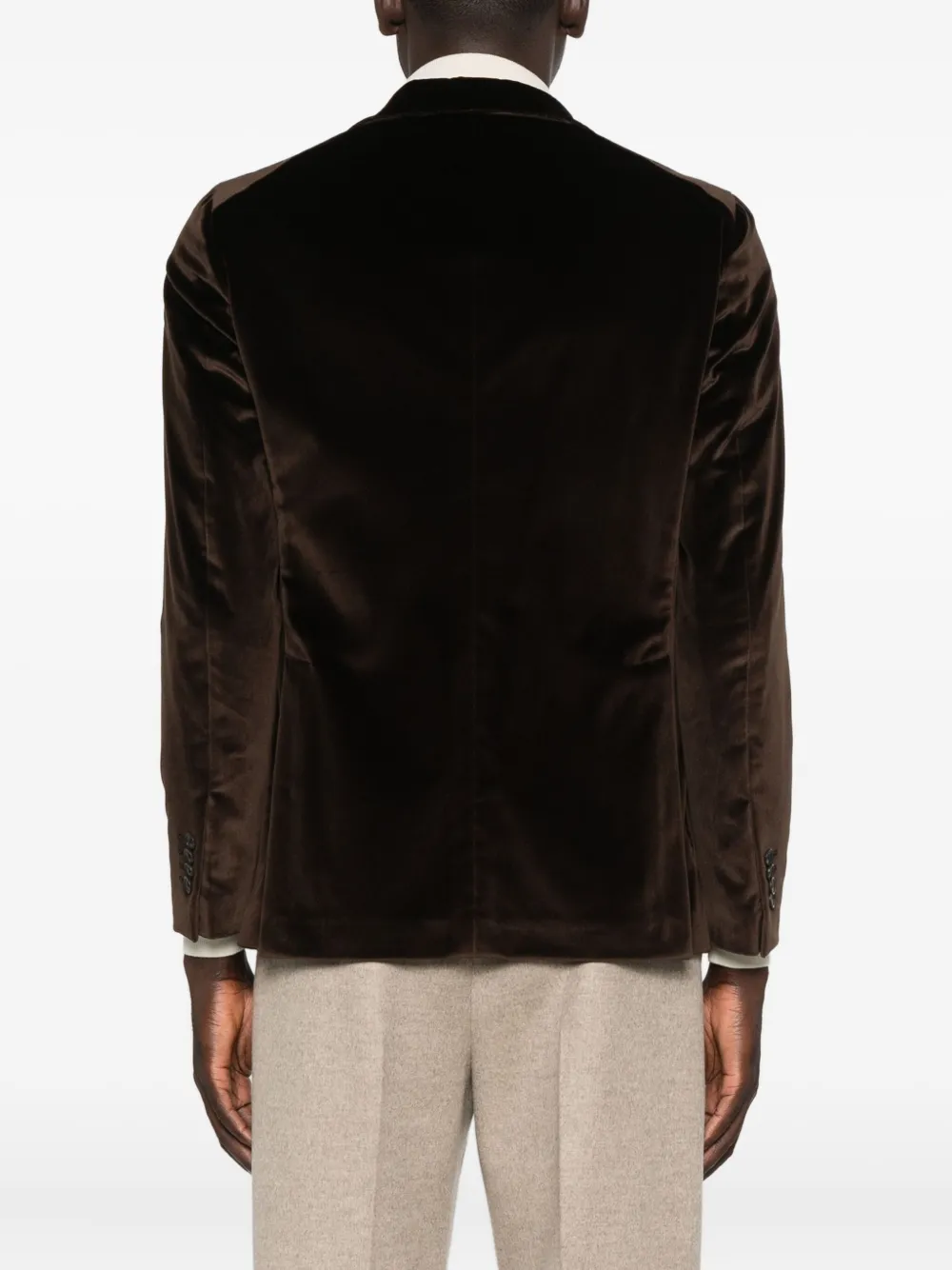 Tagliatore Velvet Patch-pocket Blazer In Brown