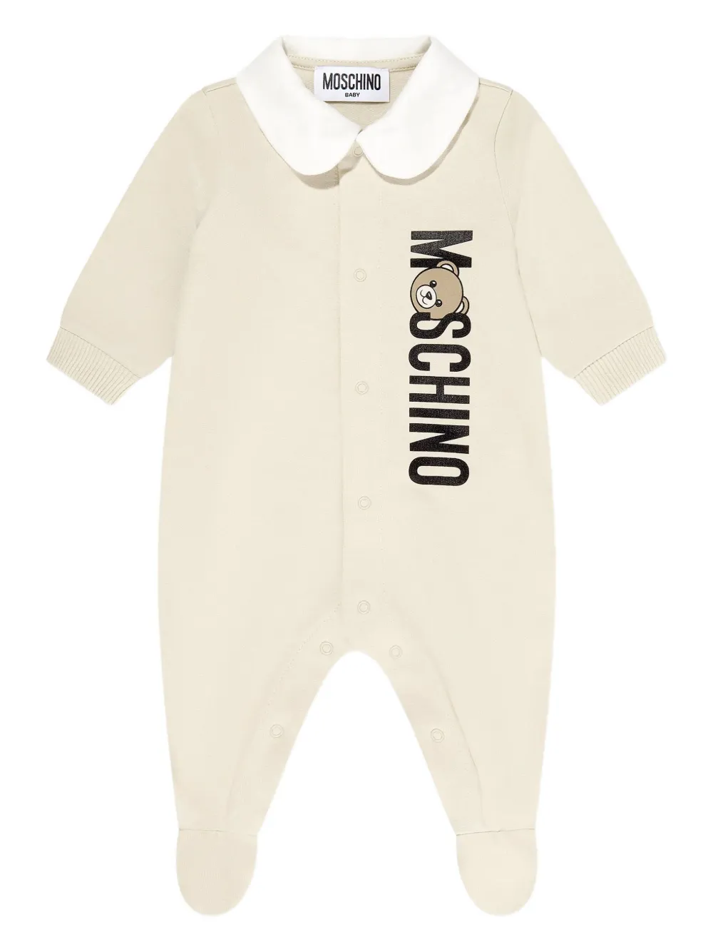 Moschino Kids logo-print collared babygrow | Neutrals | Image 1