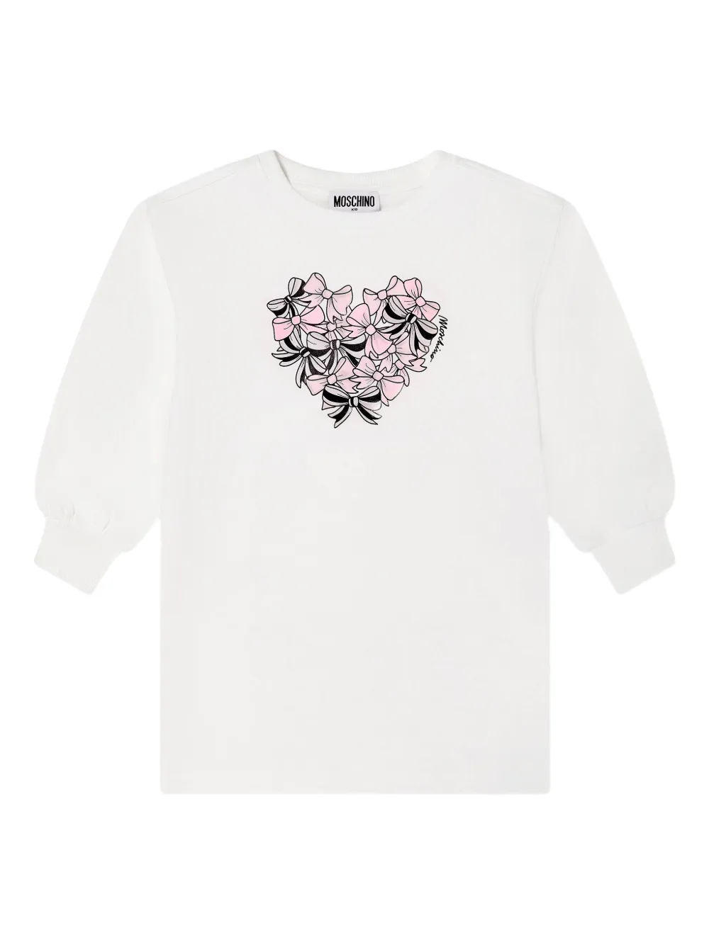 Moschino Kids bow-print dress | Neutrals | Image 1