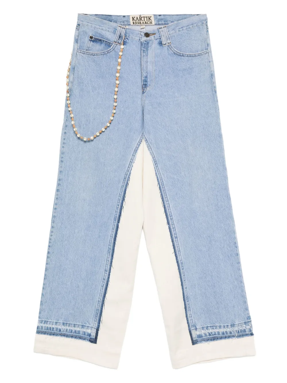Kartik Research bead-embellished panelled jeans | Blue | Image 1