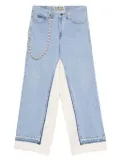 Kartik Research bead-embellished panelled jeans - Blue