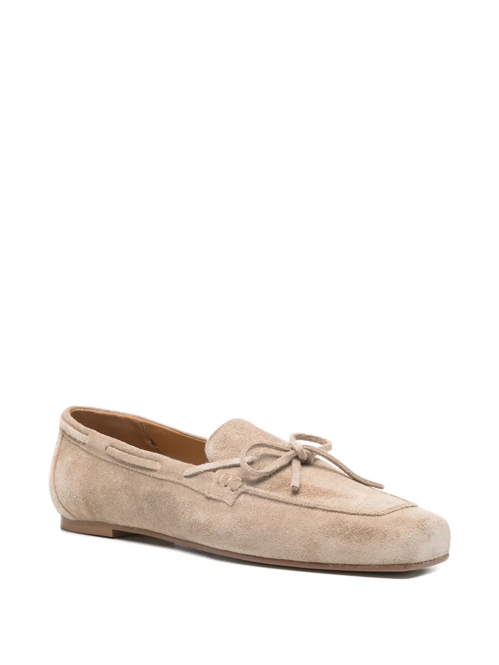 Aeyde Jasper gestrikte suède loafers Beige