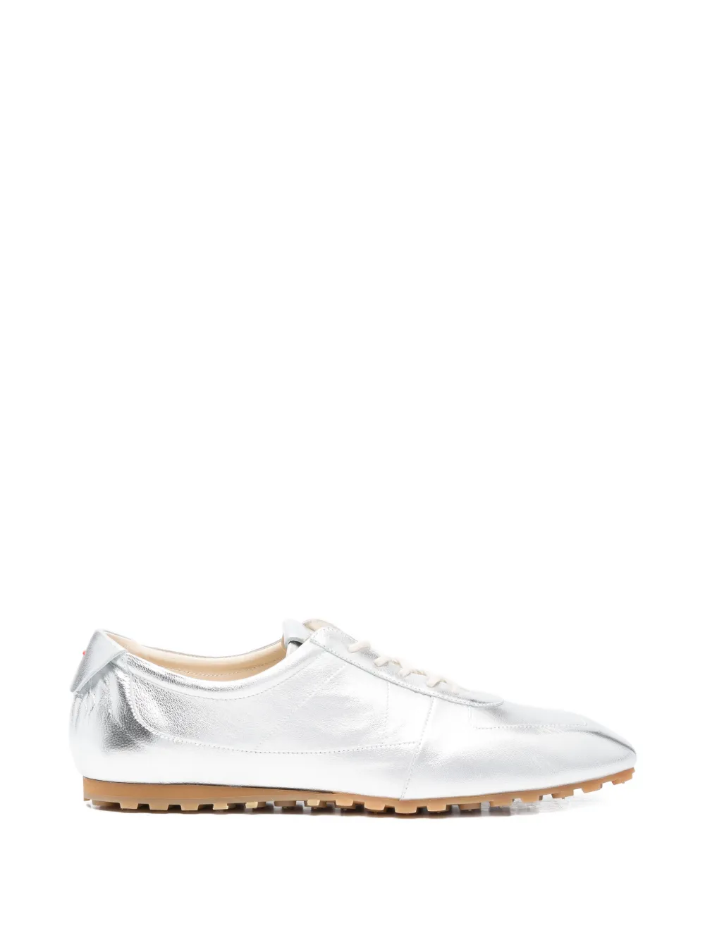 Aeyde Uma laminated leather sneakers Zilver