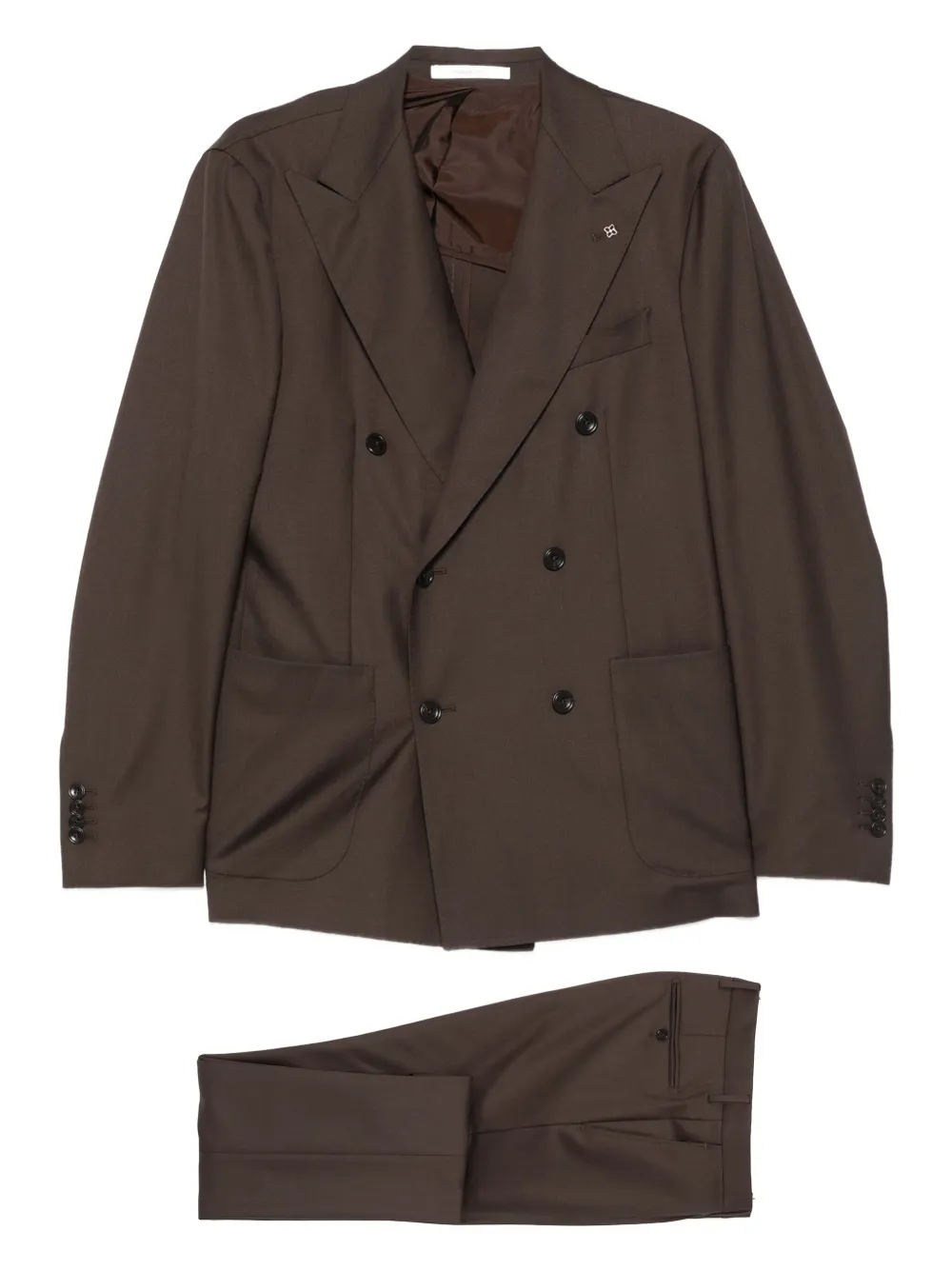 Tagliatore double-breasted wool suit | Brown | Image 1