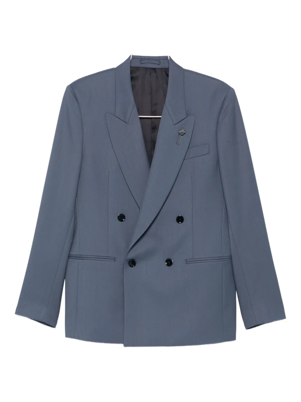 Lardini double-breasted wool jacket - Blu