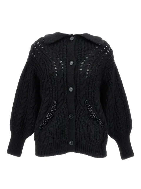 Simone Rocha cable-knit embellished cardigan