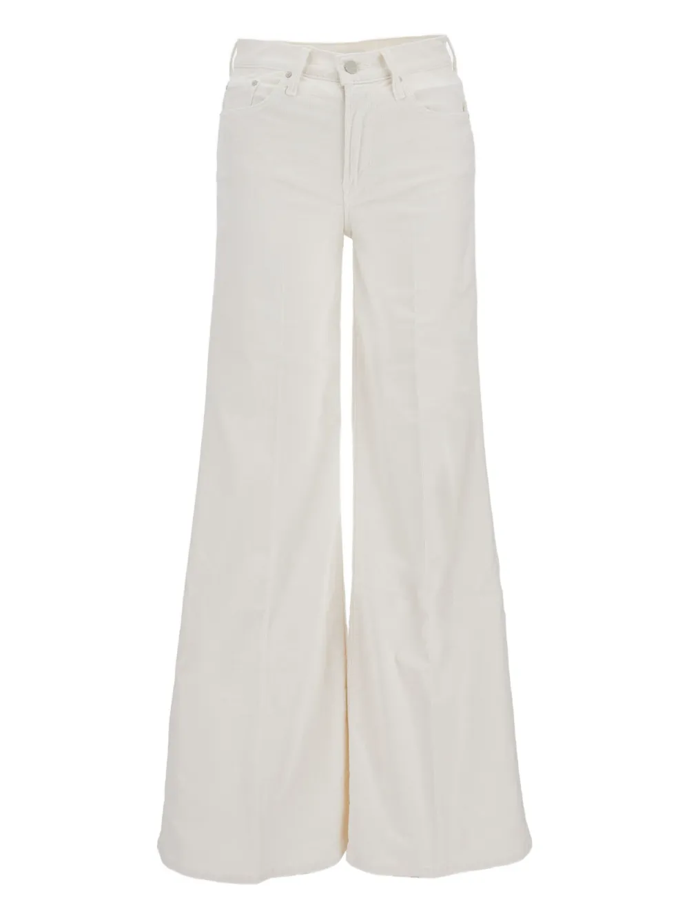 MOTHER logo-detail corduroy trousers Beige