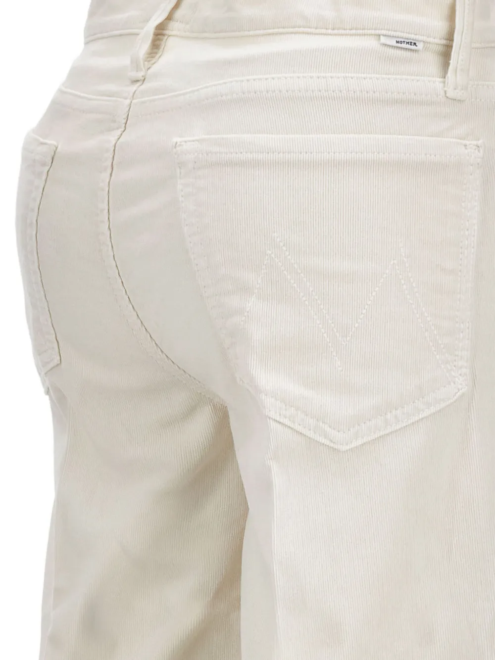MOTHER logo-detail corduroy trousers Beige