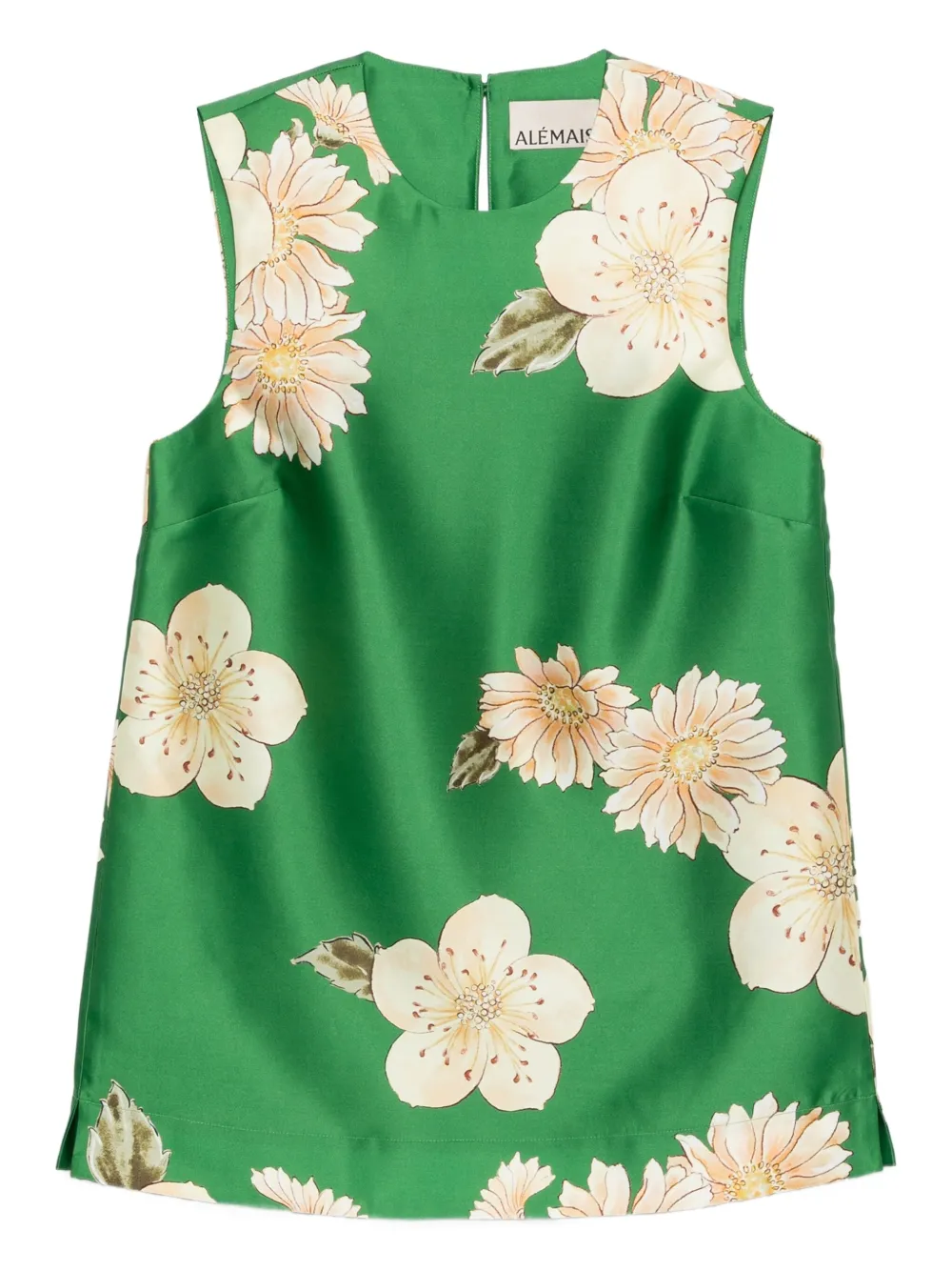 ALEMAIS Sage floral-print sleeveless top | Green | Image 1