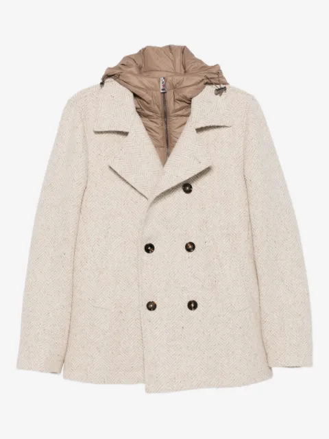 Kired herringbone double-breasted coat