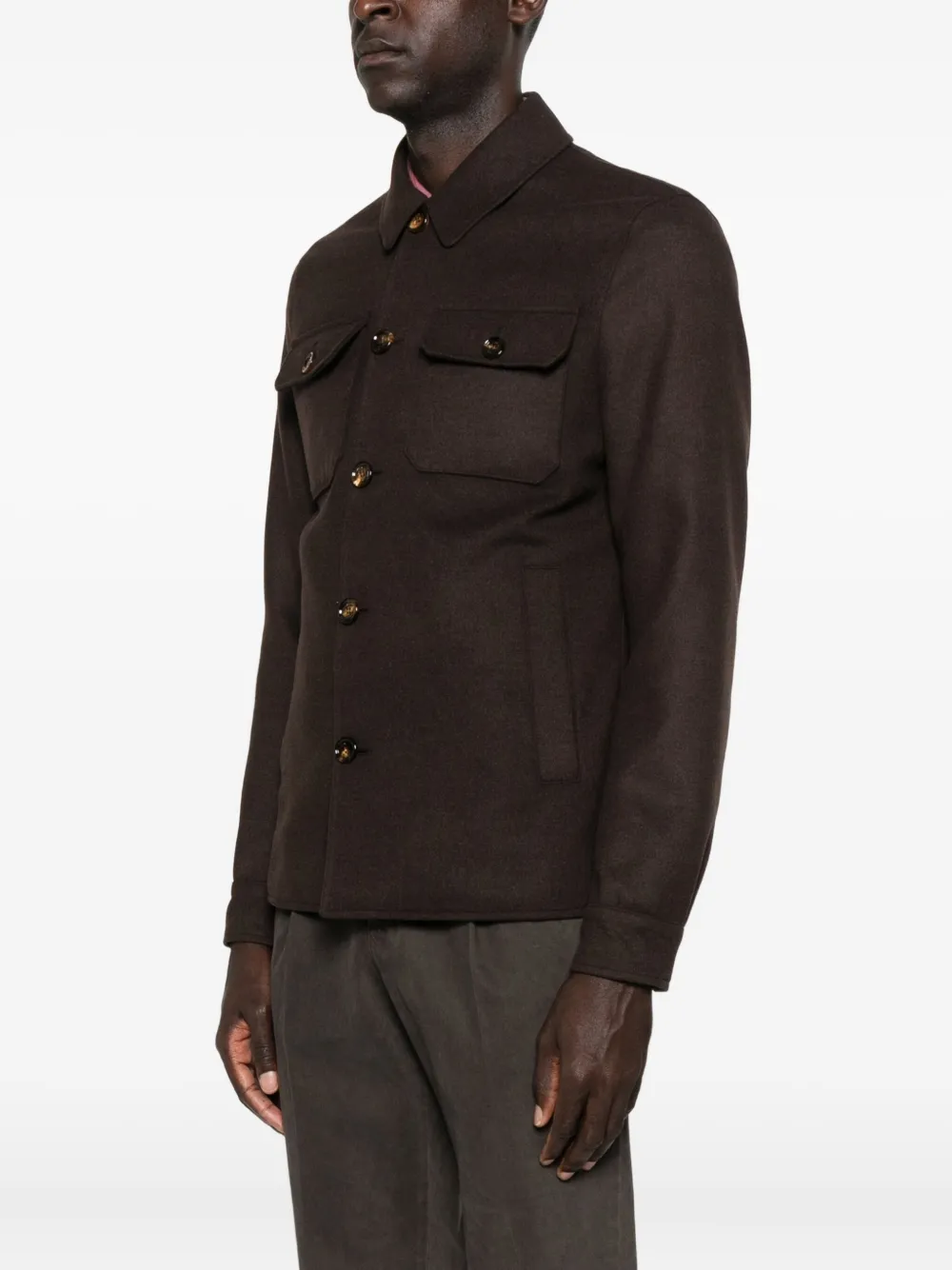 Kired Button-fastening Jacket In Gray