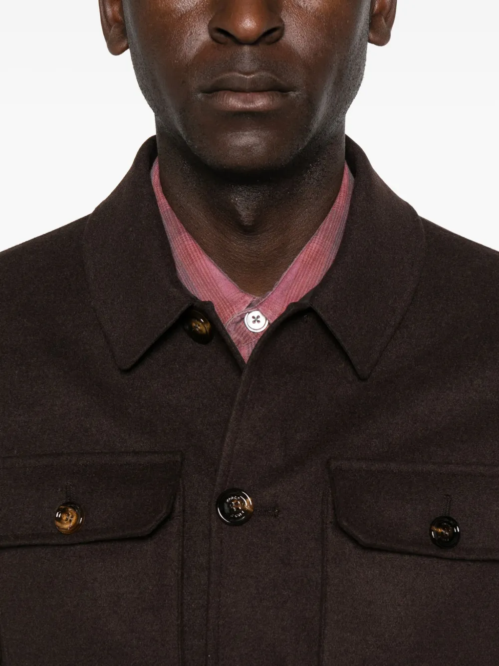 Kired Button-fastening Jacket In Gray