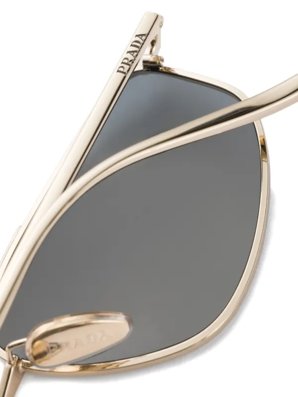 Prada Eyewear geometric-frame Sunglasses | Gold | FARFETCH display picture 1