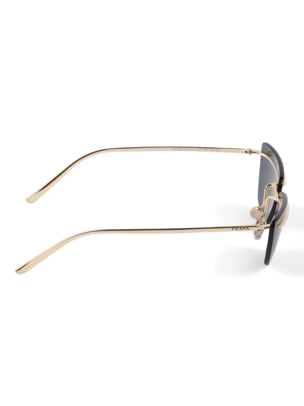 Prada Eyewear Zonnebril met metalen montuur Goud
