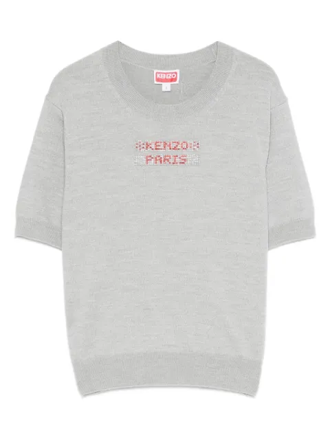 Kenzo crystal-embellished short-sleeved top