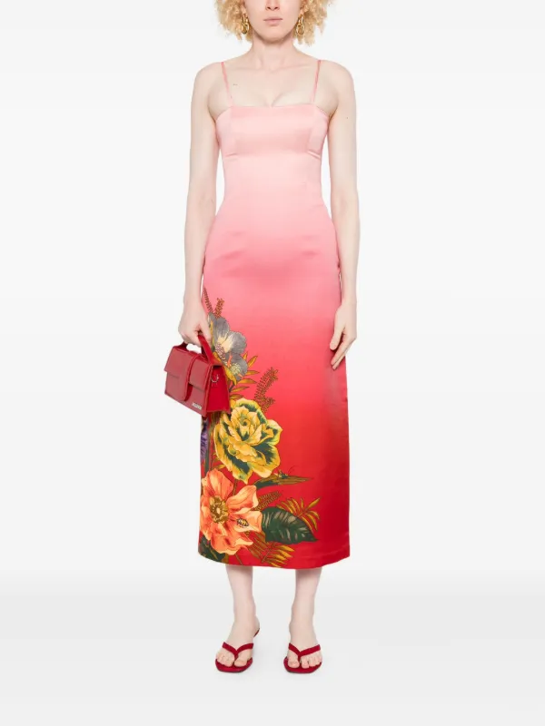 ALEMAIS floral-print Midi Dress | Pink | FARFETCH