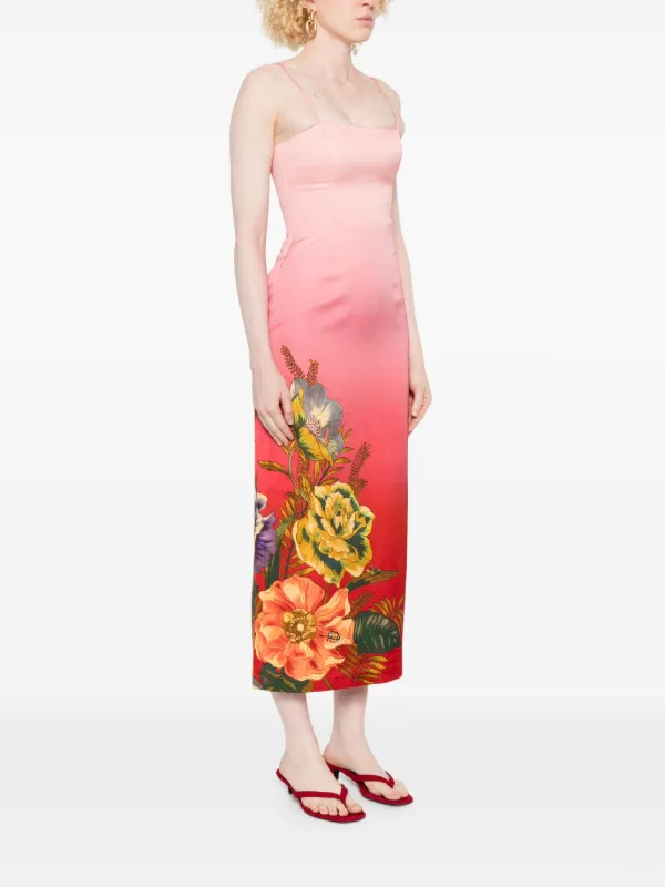 knee length dresses for ladies Sara Midi Dress in Green Floral