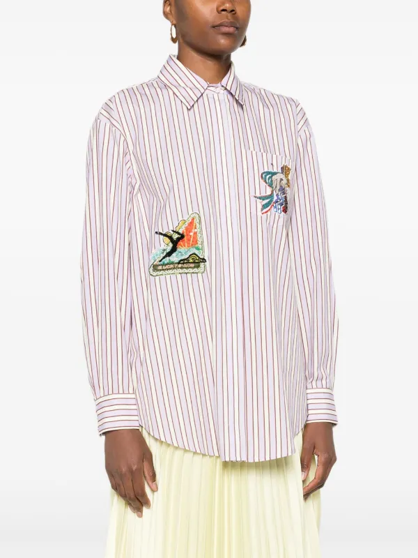 ALEMAIS Lucky Pace Embellished Shirt | Purple | FARFETCH