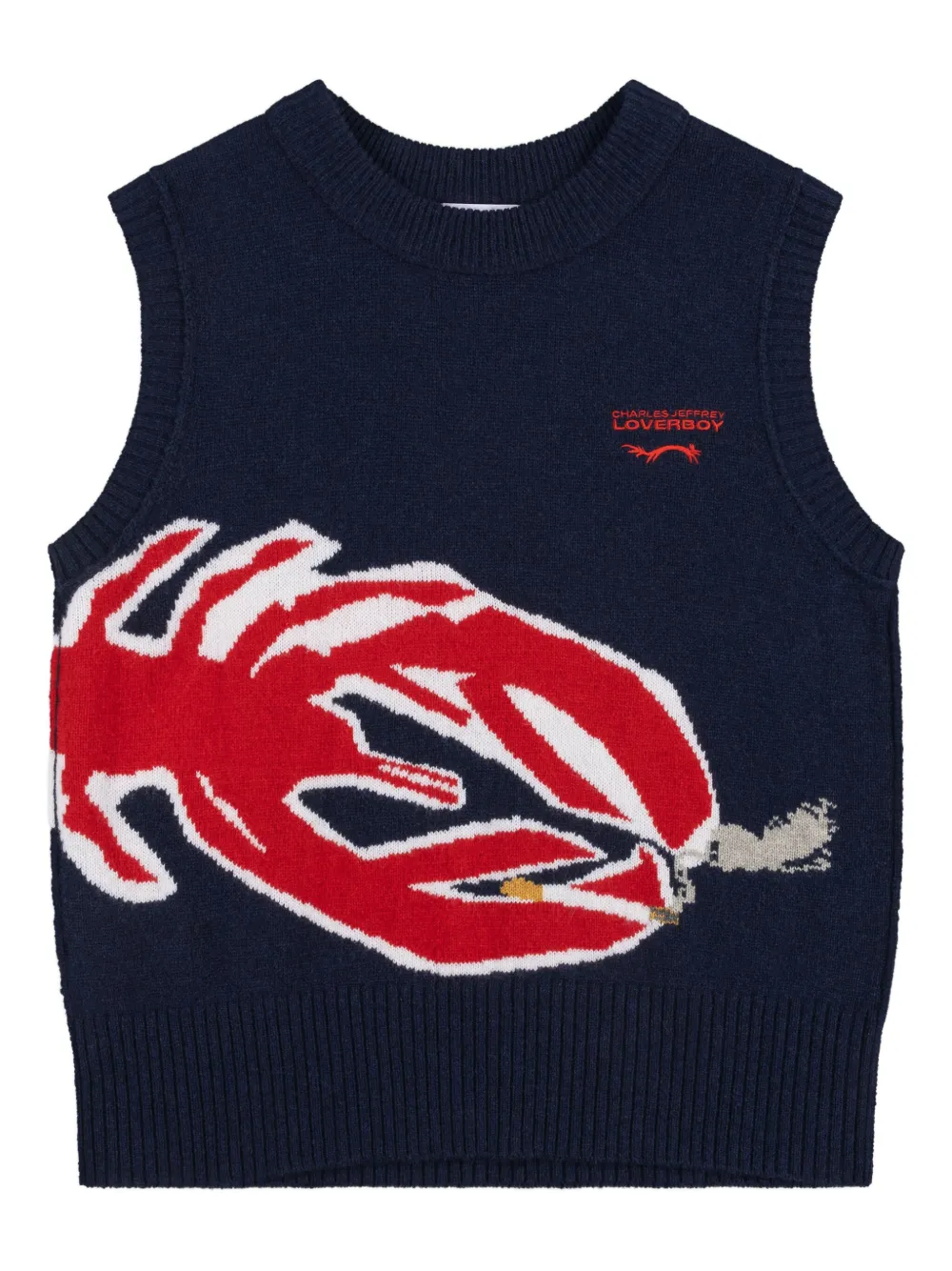 Charles Jeffrey Loverboy lobster-pattern vest | Blue | Image 1