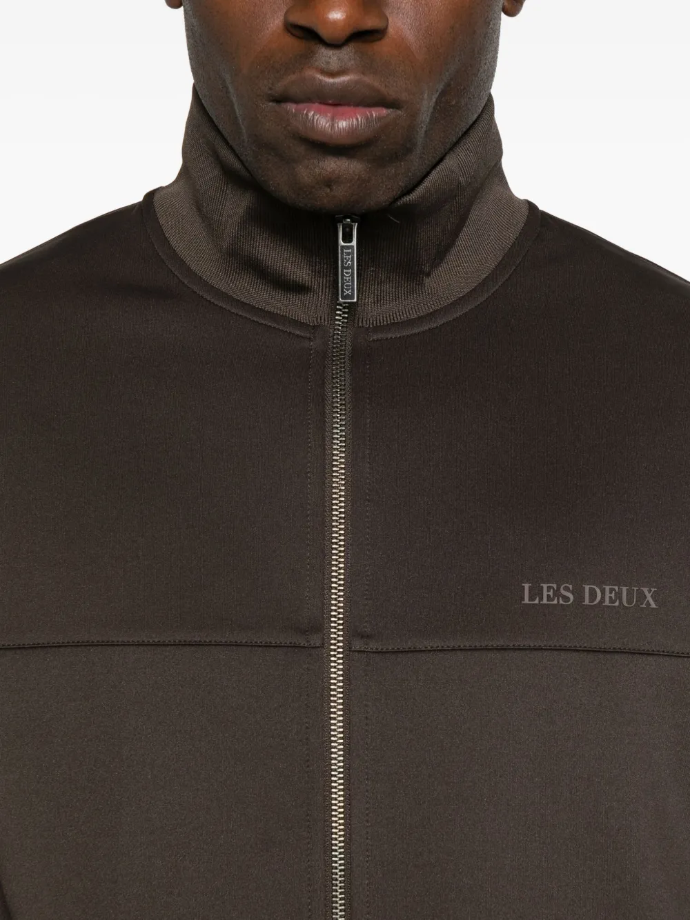 Les Deux Zip-front Panelled Jacket In Brown