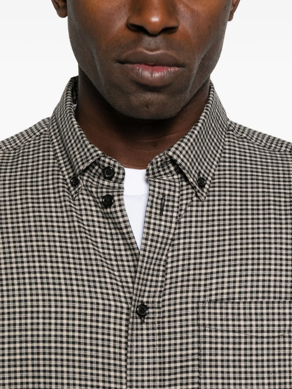 Les Deux Gingham-check Pocket Shirt In Black