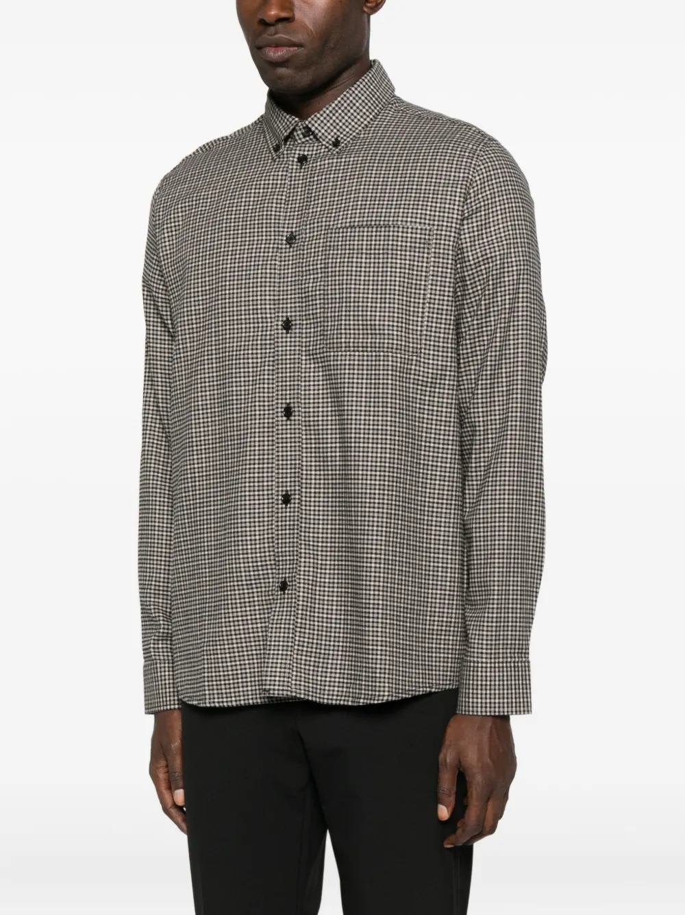 Les Deux Gingham-check Pocket Shirt In Black