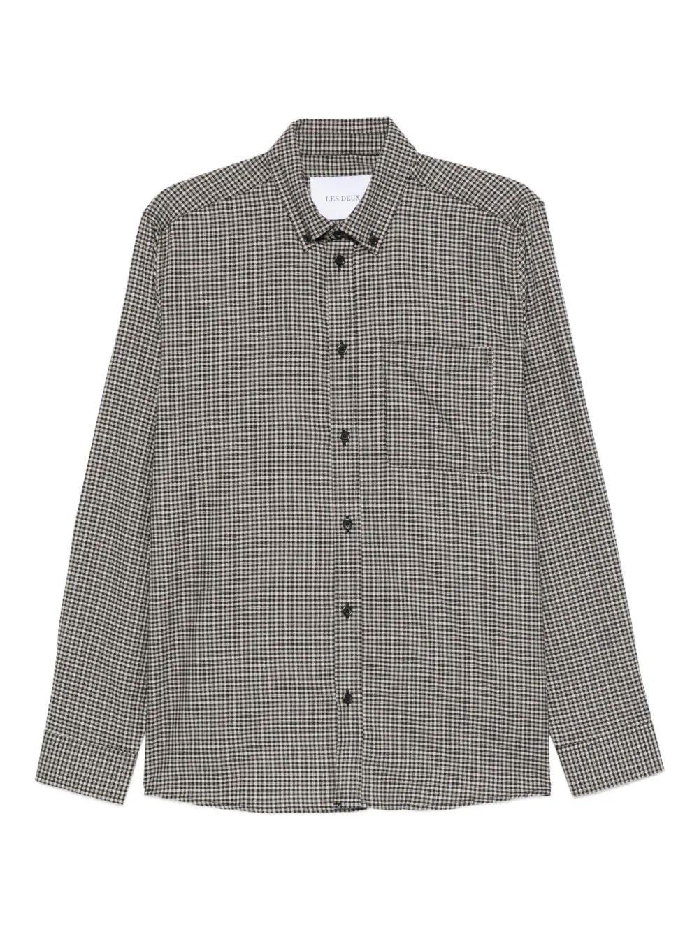 Les Deux Gingham-check Pocket Shirt In Black