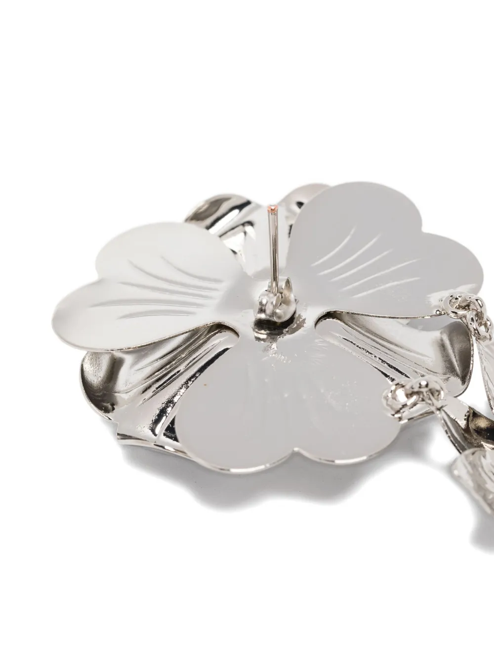 Blumarine Flower-embellished Drop Earrings In Metallic
