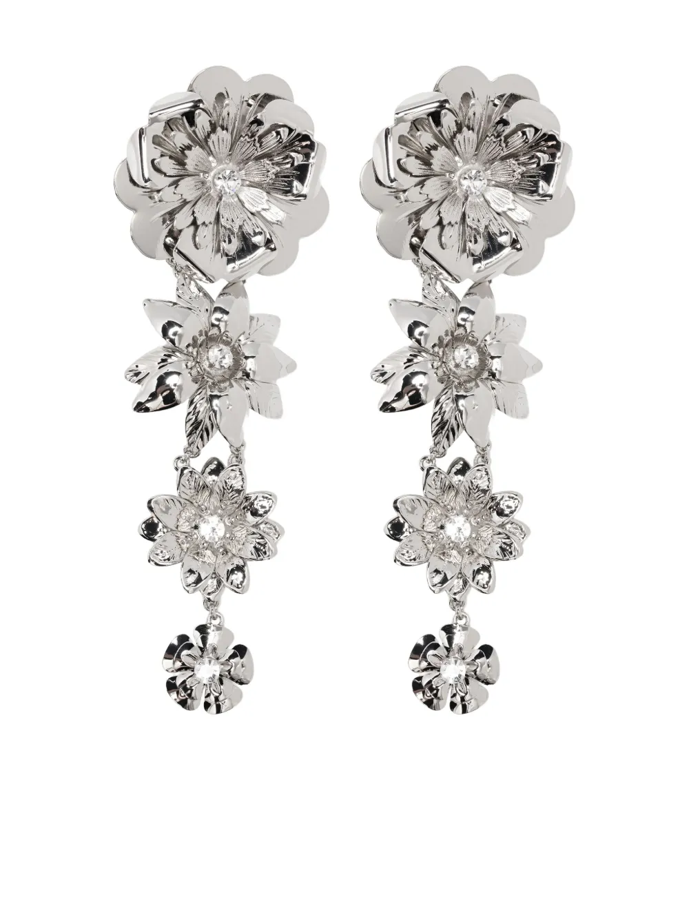 Blumarine flower-embellished drop earrings | Silver | Image 1