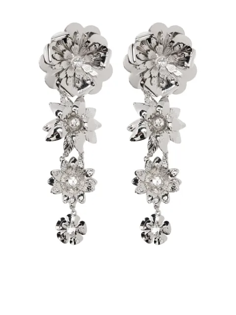 Blumarine flower-embellished drop earrings
