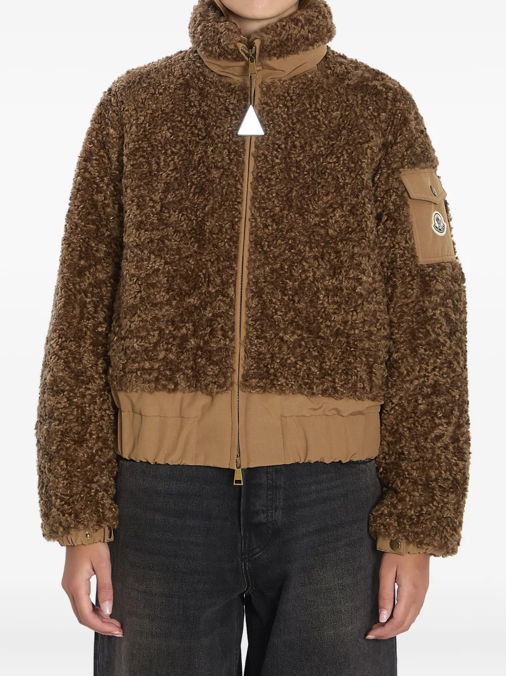 Moncler Coligny fleece jack met teddy-effect Bruin