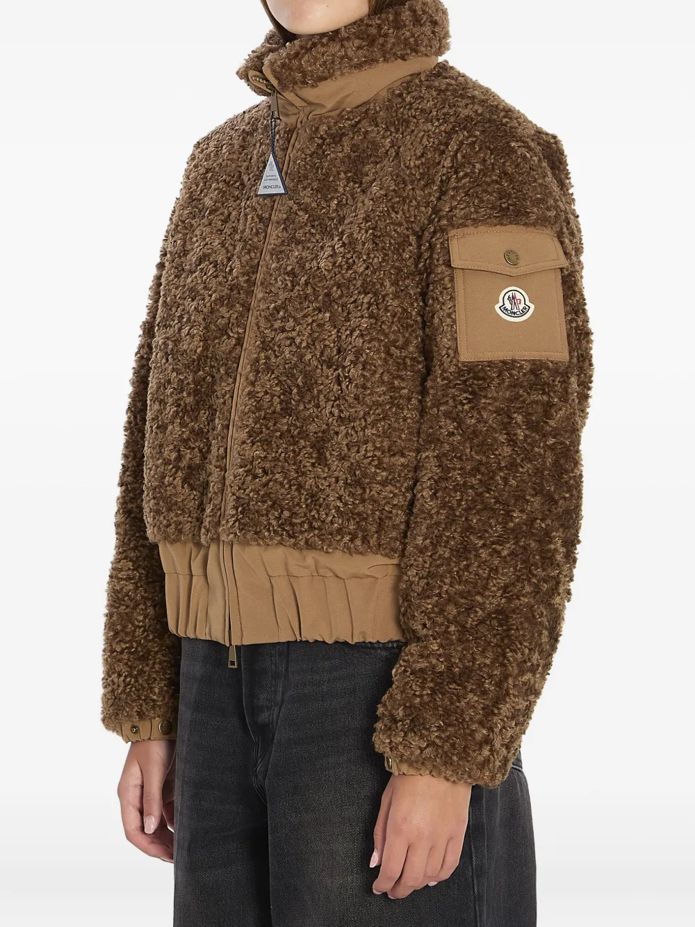 Moncler Coligny fleece jack met teddy-effect Bruin
