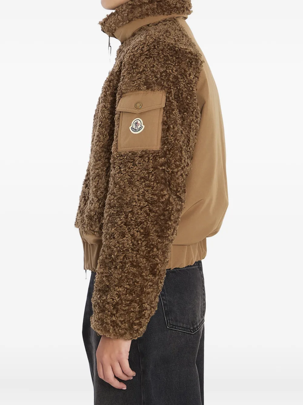 Moncler Coligny fleece jack met teddy-effect Bruin