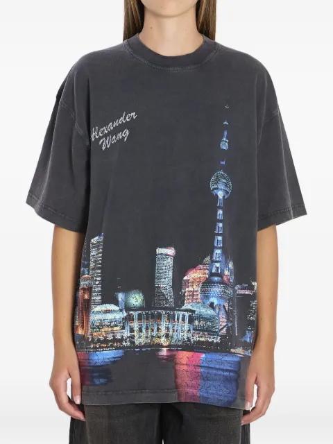 Alexander Wang printed rhinestone-embellished  T-shirt