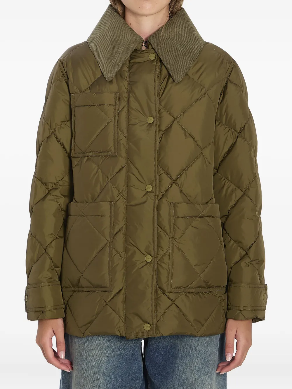 Herno quilted cotton jacket Groen