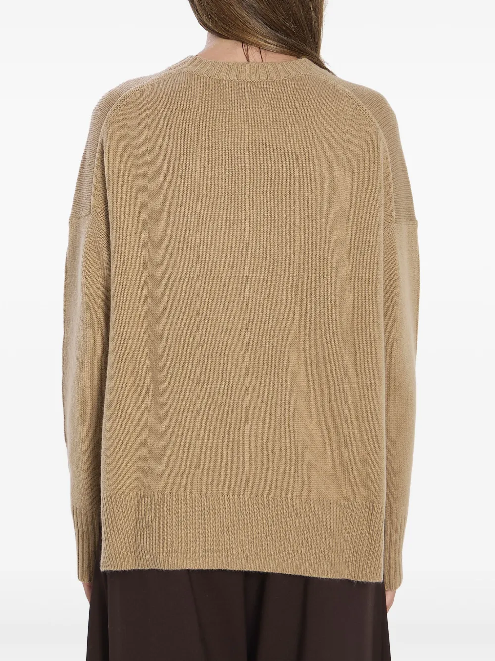 Allude Kasjmier trui met zijsplitten Bruin
