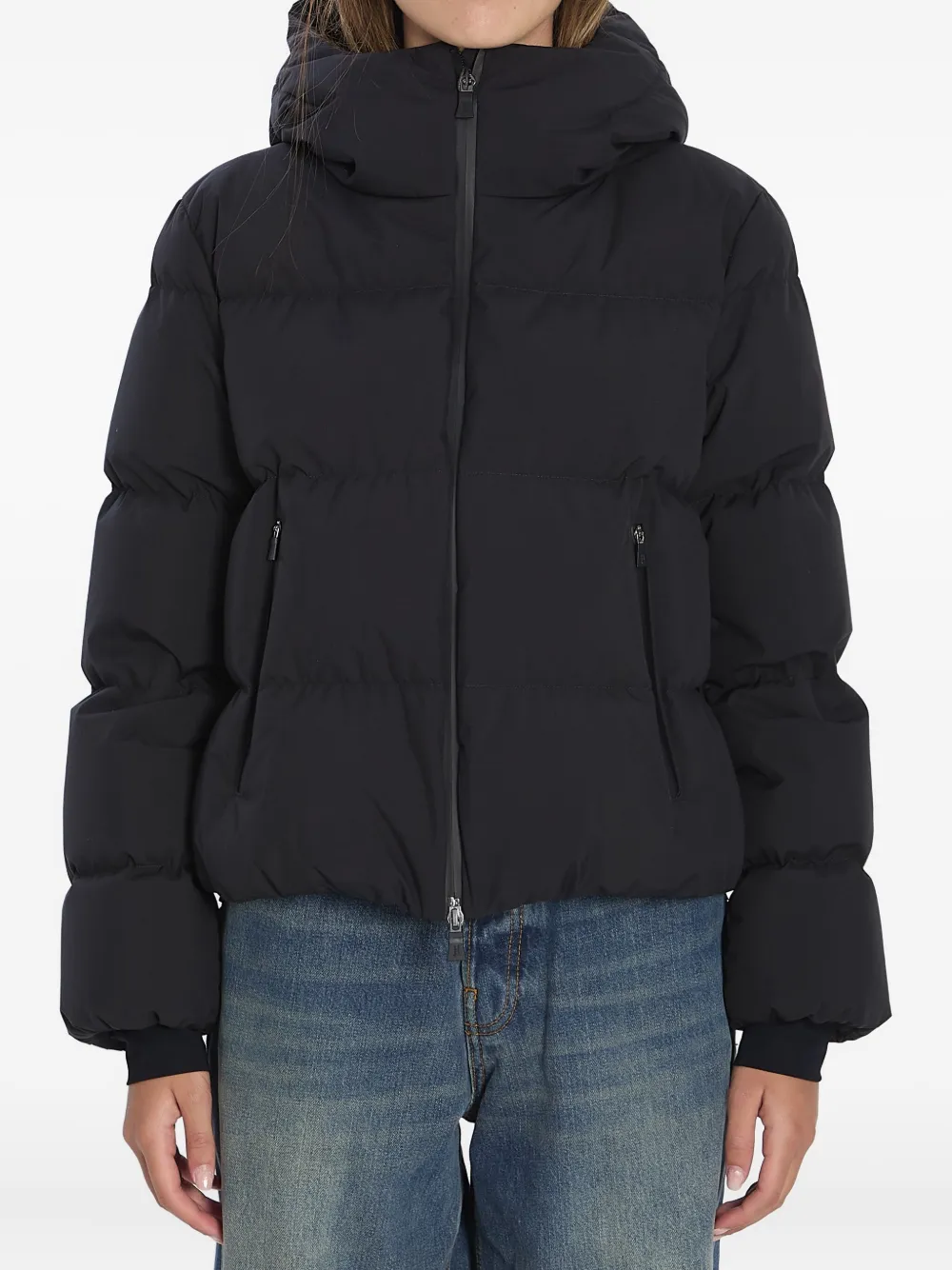 Herno double-layer hooded down jacket Zwart