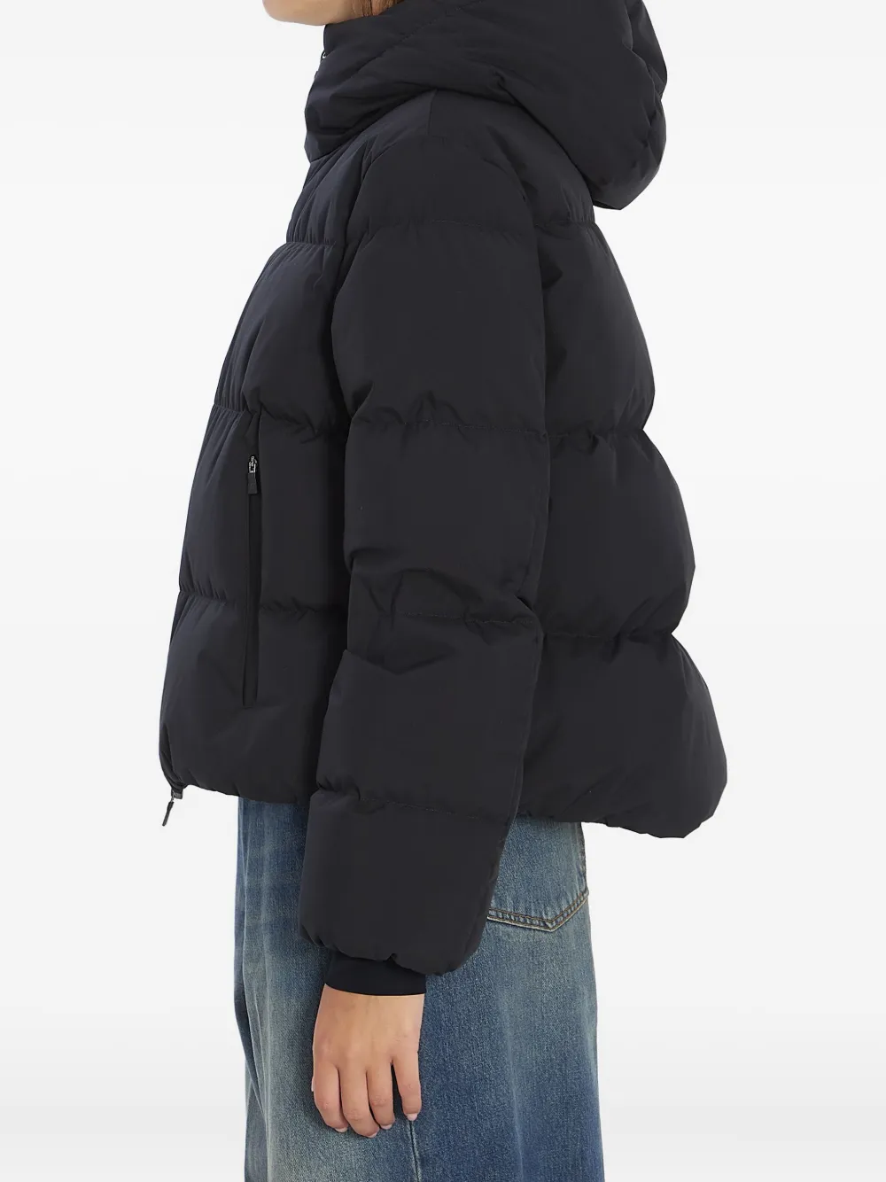 Herno double-layer hooded down jacket Zwart