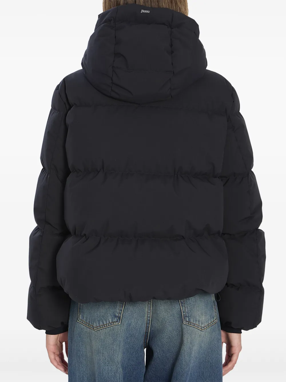 Herno double-layer hooded down jacket Zwart