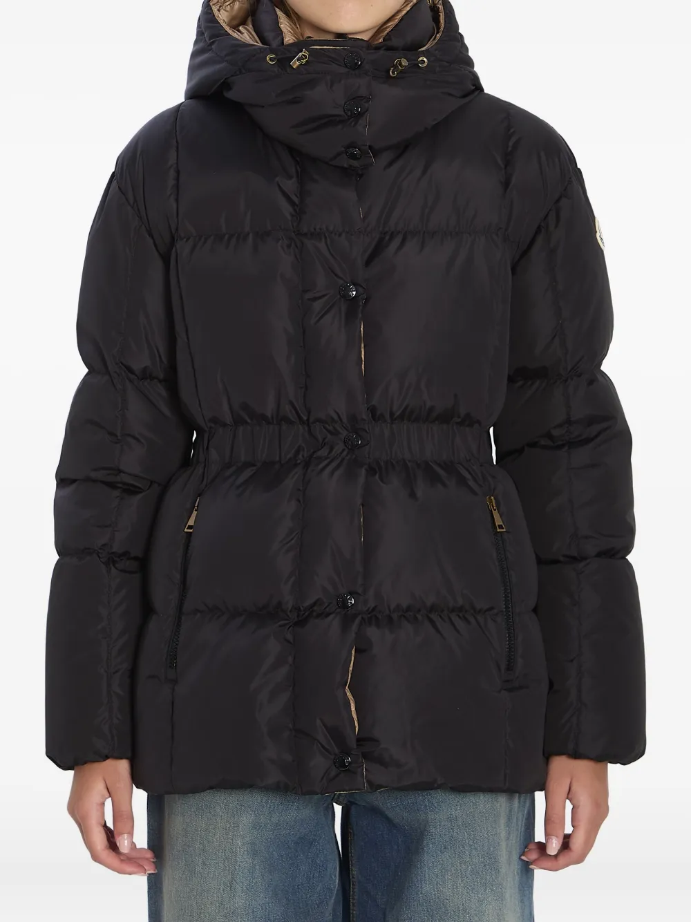 Moncler Agneux donsjack met capuchon Zwart